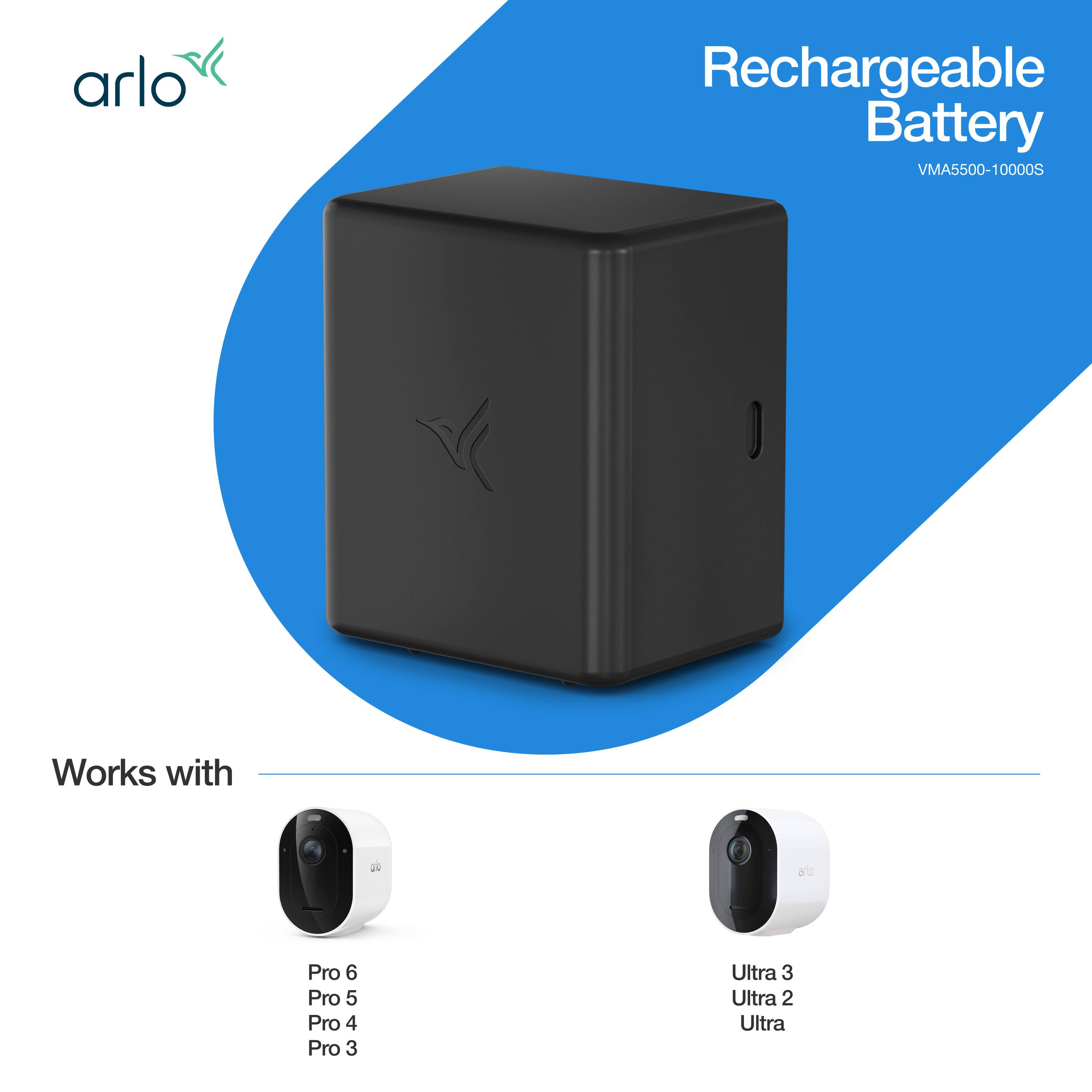 Arlo Rechargeable Battery VMA5500-10000S Works with Pro 6 Pro 5 Pro 4 Pro 3 Ultra 3 Ultra 2 Ultra