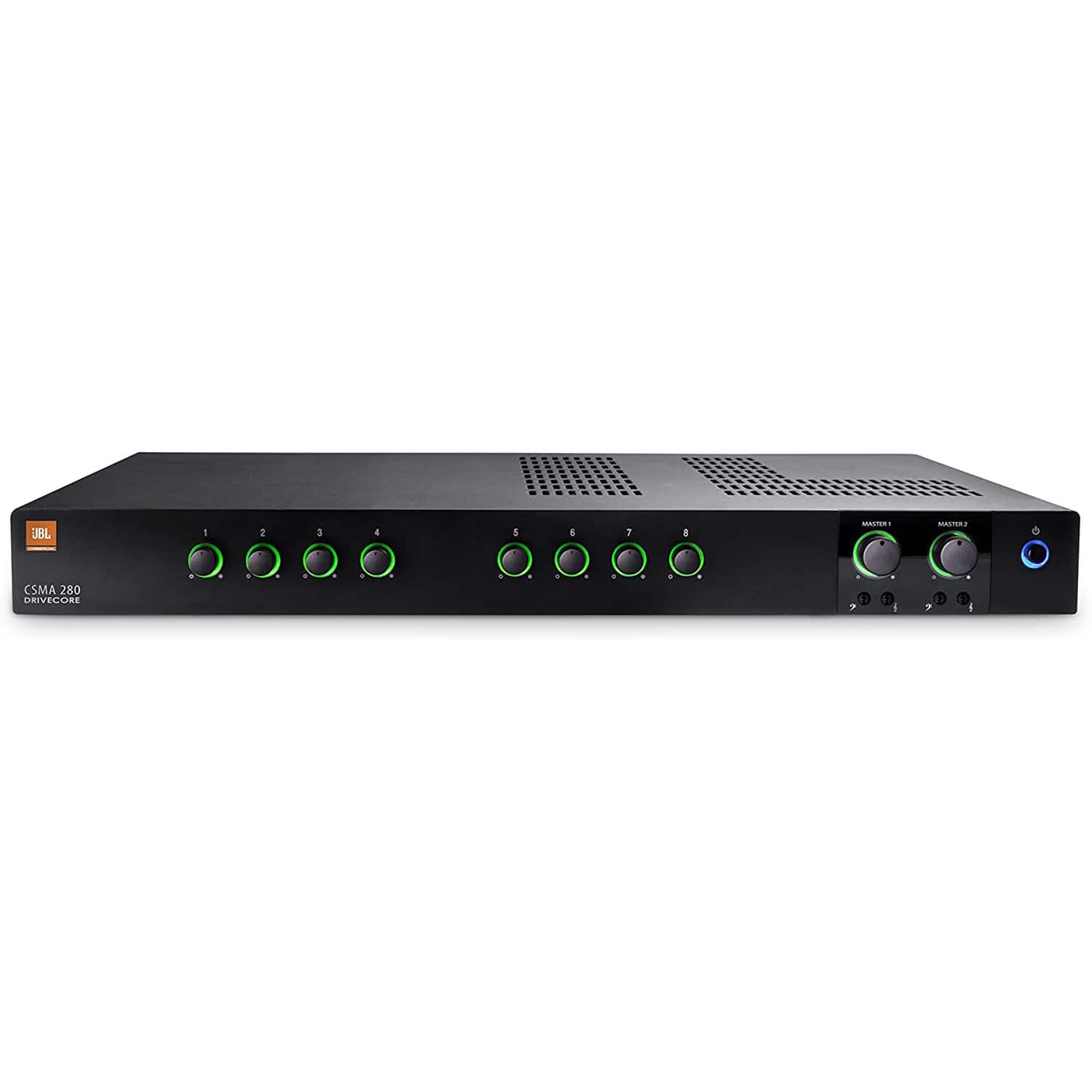 JBL - Commercial Series Two-Channel 80-Watt Powered Audio Mixer/Amplifier CSMA280 - Black