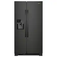 Whirlpool - 21 Cu. Ft. Side-by-Side Refrigerator with LED Interior Lighting - Black - Front_Zoom