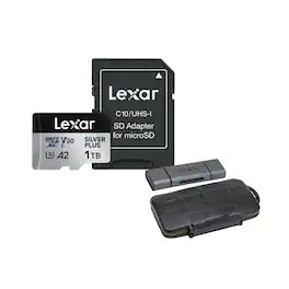 Lexar - 1TB Professional SILVER PLUS UHS-I microSDXC Memory Card with Card Reader
