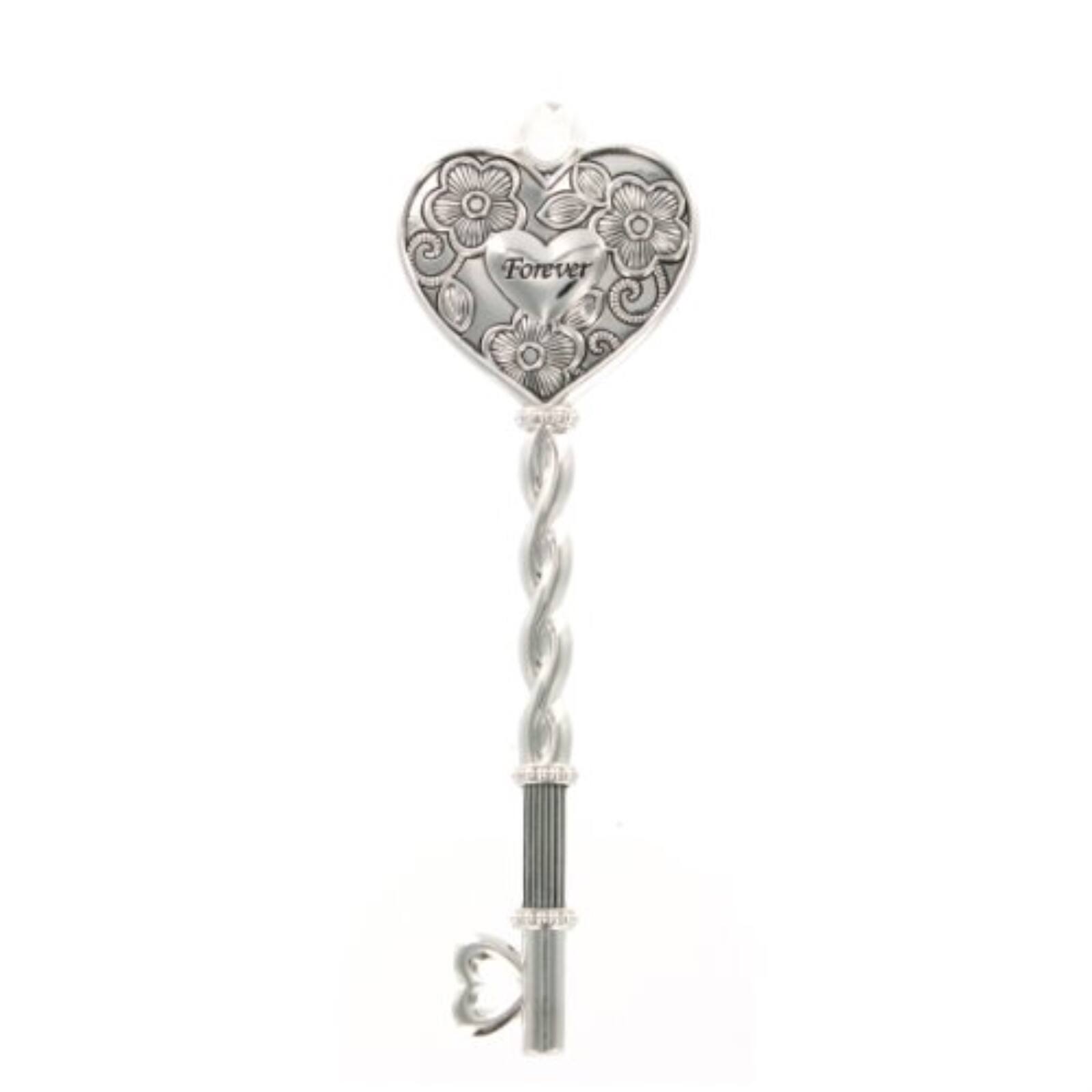 Left. Ganz - Ganz The Key to a Happy Marriage Zinc Metal Decorative Ornament 4.75 inch - Silver.