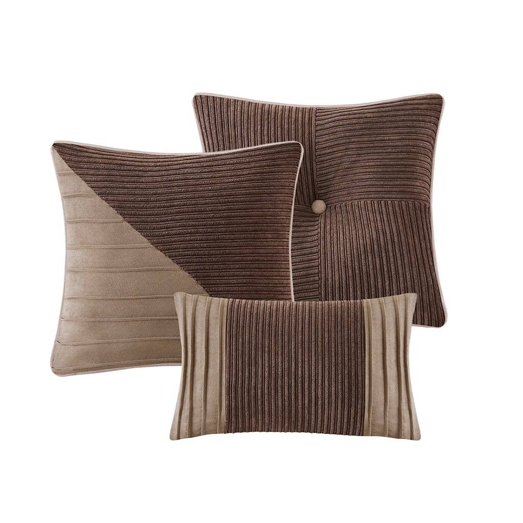 Alt View 4. Gracie Mills - Gracie Mills Barlow 7-Piece Comforter Set in Taupe and Chocolate Brown - Brown.