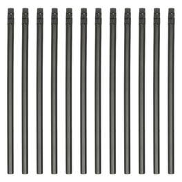 Unique Bargains - HB Pencil, 12pcs Hexagon Graphite Pencil 7mm Thin Wood Round w/ Eraser for Office, Writing, Drawing, Small Hand - Black