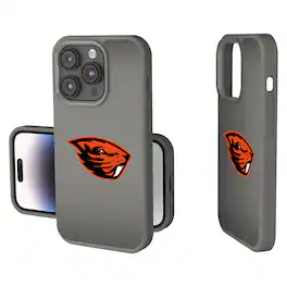 Keyscaper - NCAA - Oregon State Beavers Linen Logo iPhone Soft Touch Case - 15 - Gray
