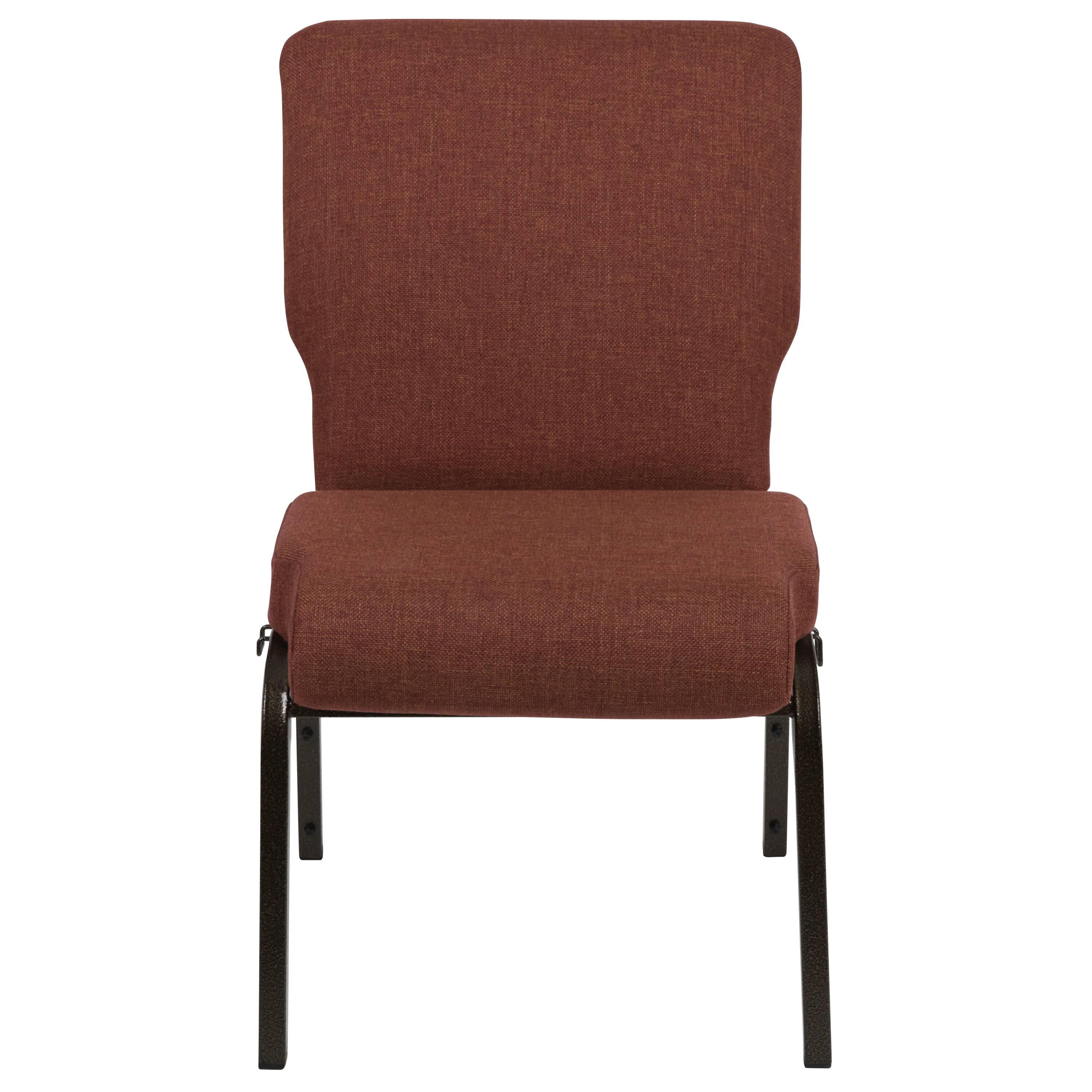 Alt View 6. Emma + Oliver - Stacking Auditorium Chair with 20.5" Seat - Cinnamon Fabric/Gold Vein Frame.