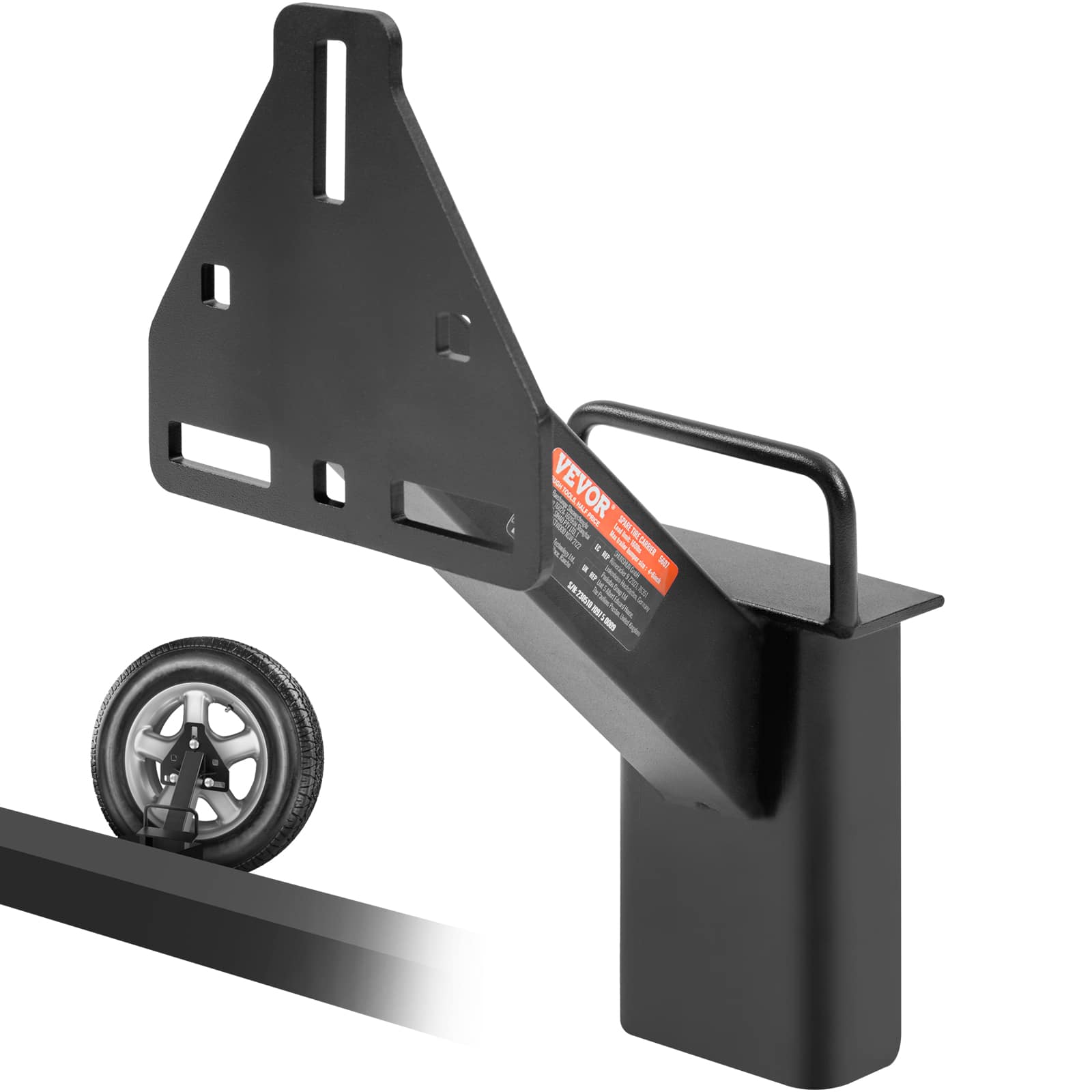 VEVOR - Spare Tire Carrier, Trailer Spare Tire Mount, 160 lbs Capacity, Utility Trailer Accessories - Black