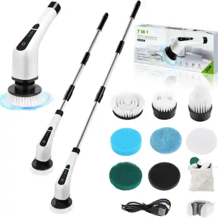 7 IN 1 Electric Cleaning Brush
25W
Features:
- Two designs in one
- Maximum power
- 360° rotation
- 30M cord length