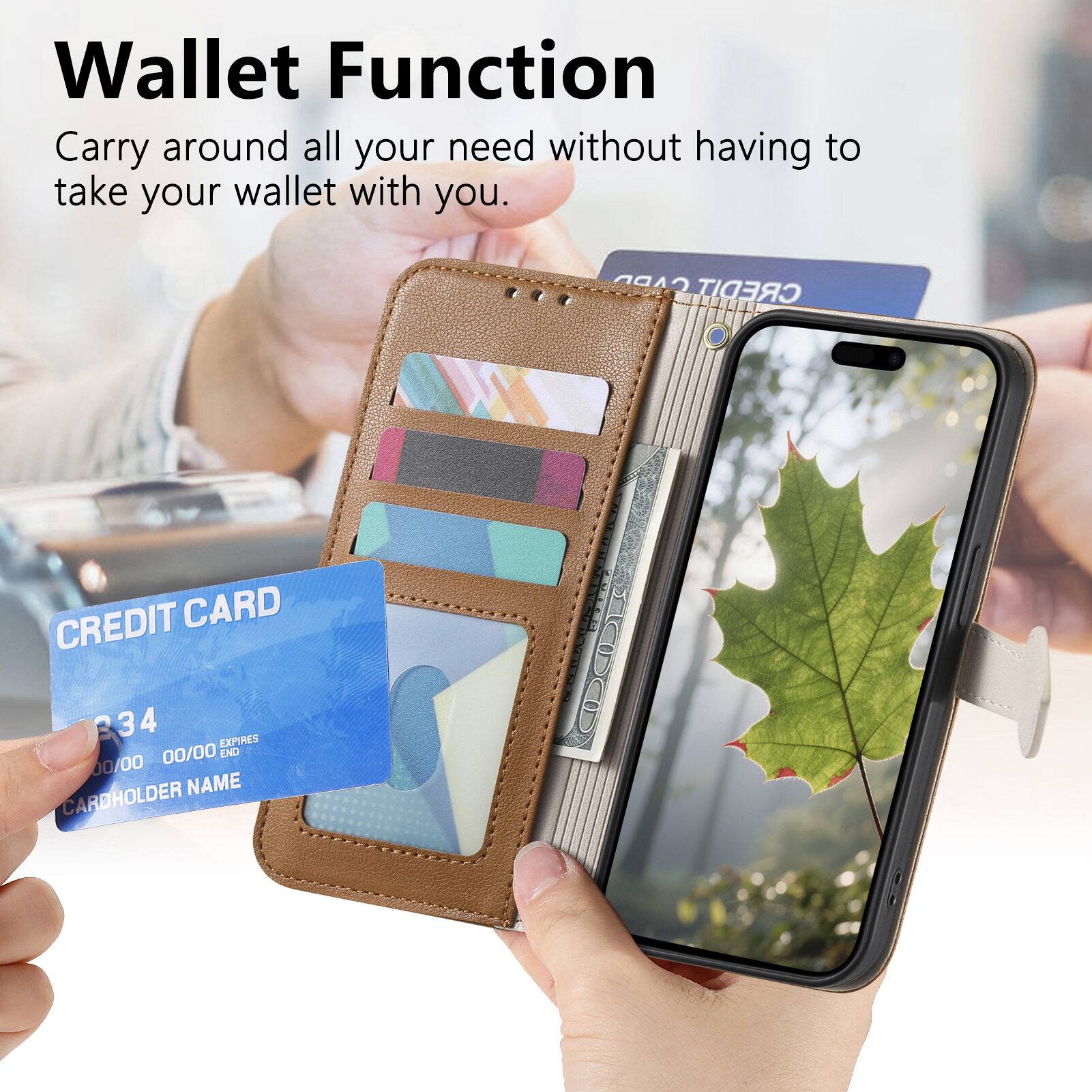 Wallet Function  
Carry around all your need without having to take your wallet with you.  

CAPD CREDIT  
CREDIT CARD  
234 4  
EXPIRES 00/00  
END 00/00  
NAME CARDHOLDER