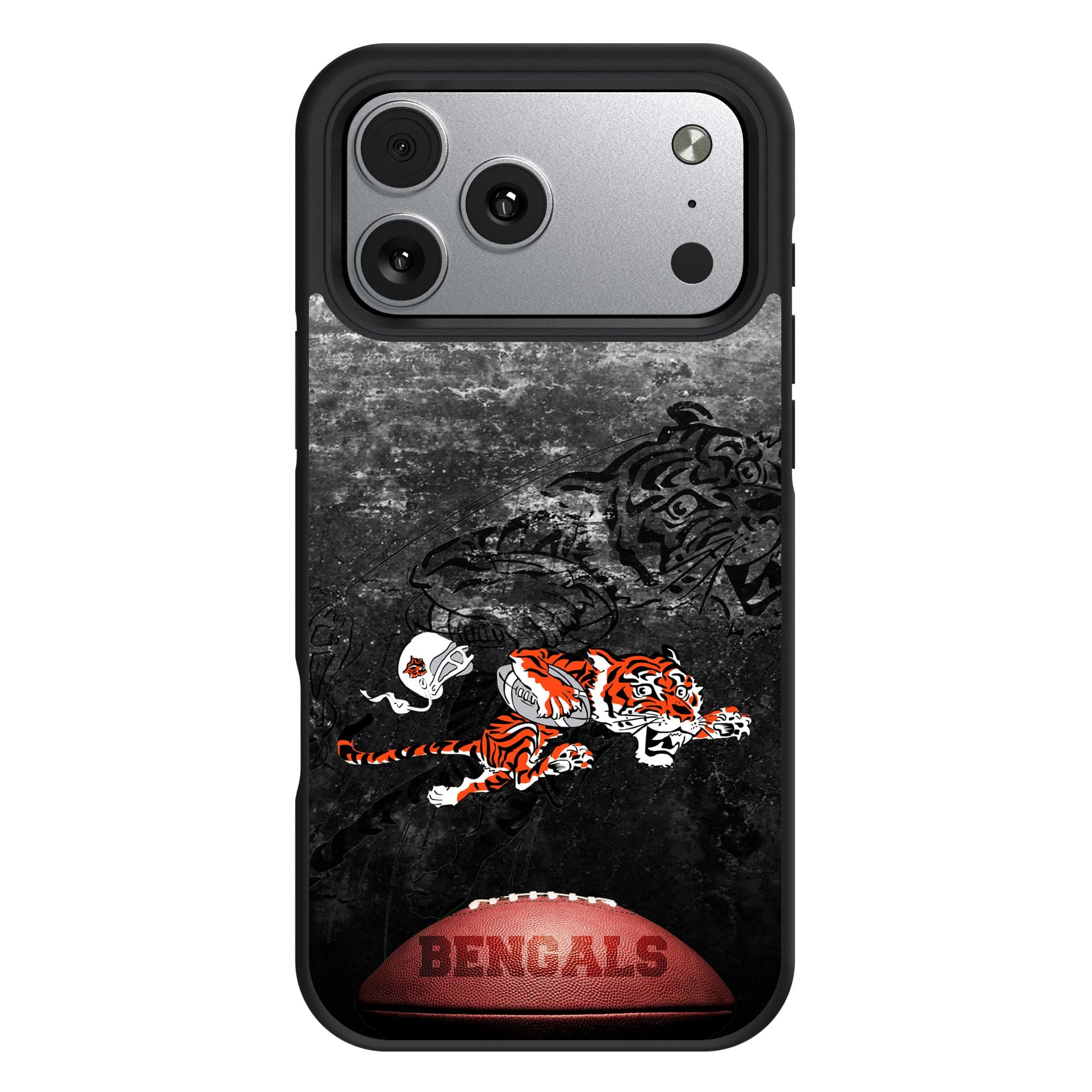 Front. Keyscaper - Cincinnati Bengals Bump Case with 8.2ft Drop Protection - 16 Pro Max - Multicolor.