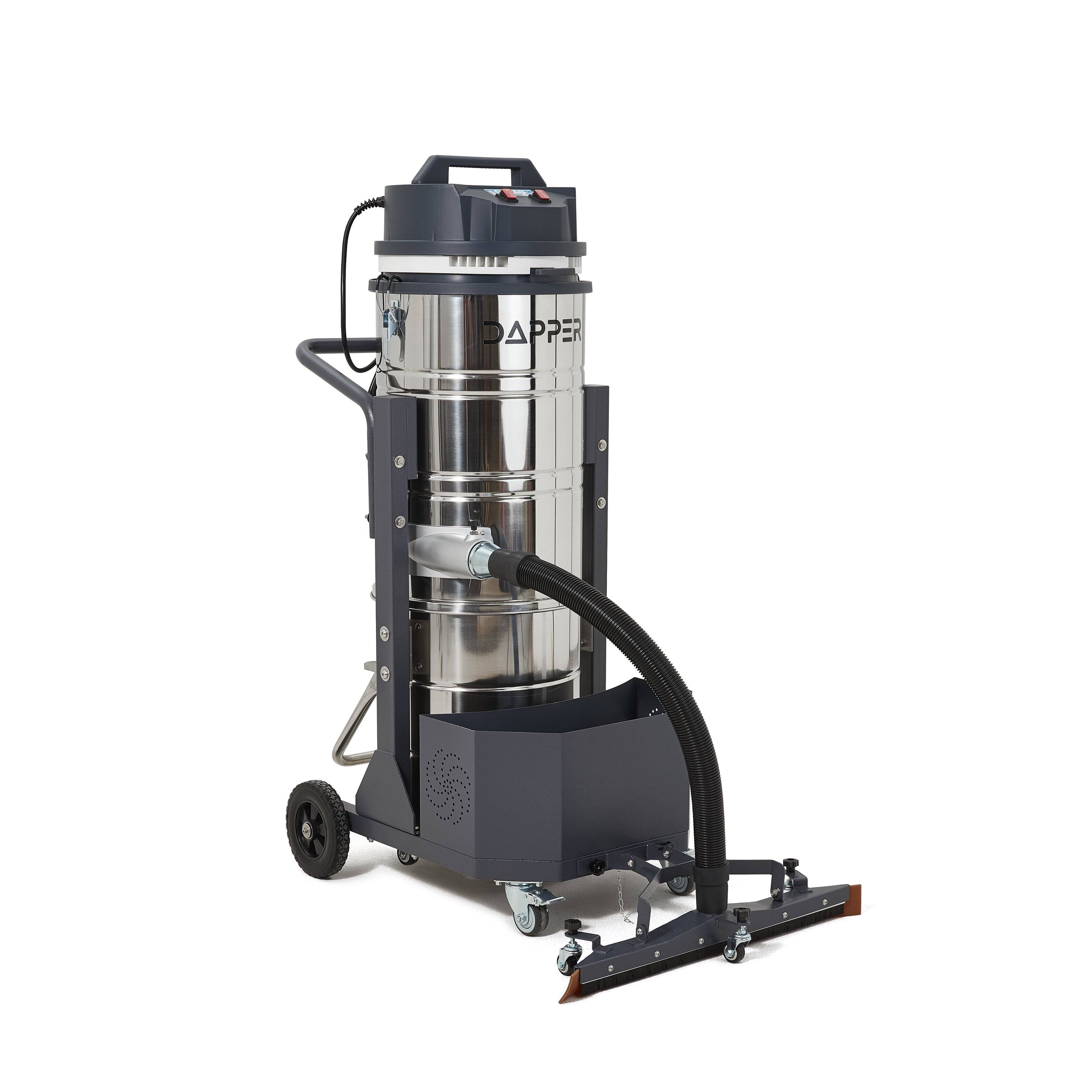 Alt View 8. Dapper Supply - Dapper Supply 26 5 Gallon Wet Dry Vacuum Dual Motor 3 3 HP 222 CFM 120V 20A Plug 2 Year Warranty - Silver.