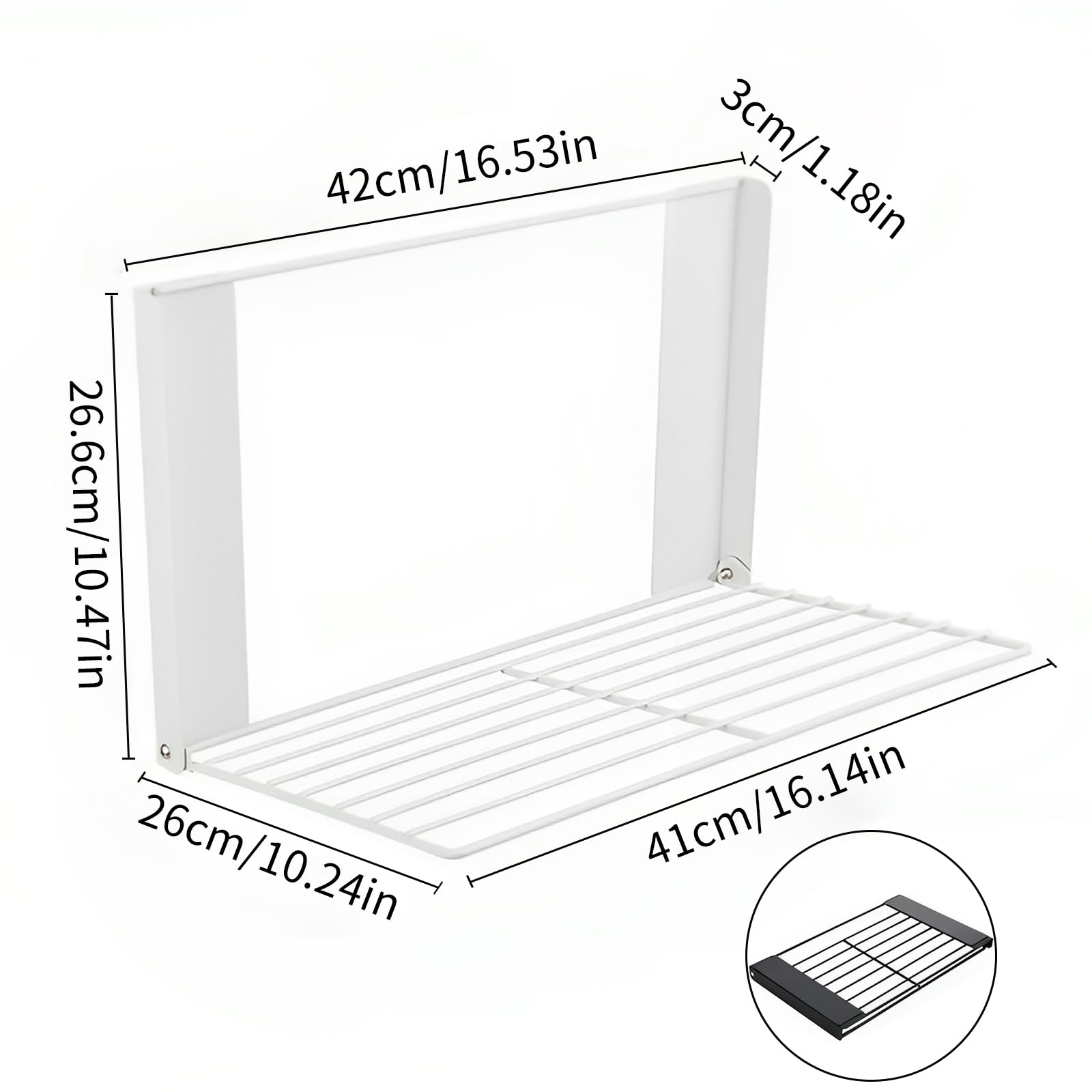 42cm/16.53in  
3cm/1.18in  
26.6cm/10.47in  
41cm/16.14in  
26cm/10.24in
