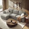 Front. ModernMate - 114.1" W 3-Seat Chenille Cloud Down-Blend Modular L-shape Sectional with Storage Ottoman for Living Room - Gray L-Shaped.
