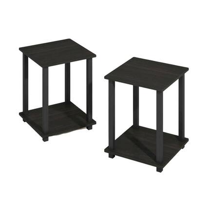 Front. FurniFact - Wood bookcase with sleek design - Espresso/Black.