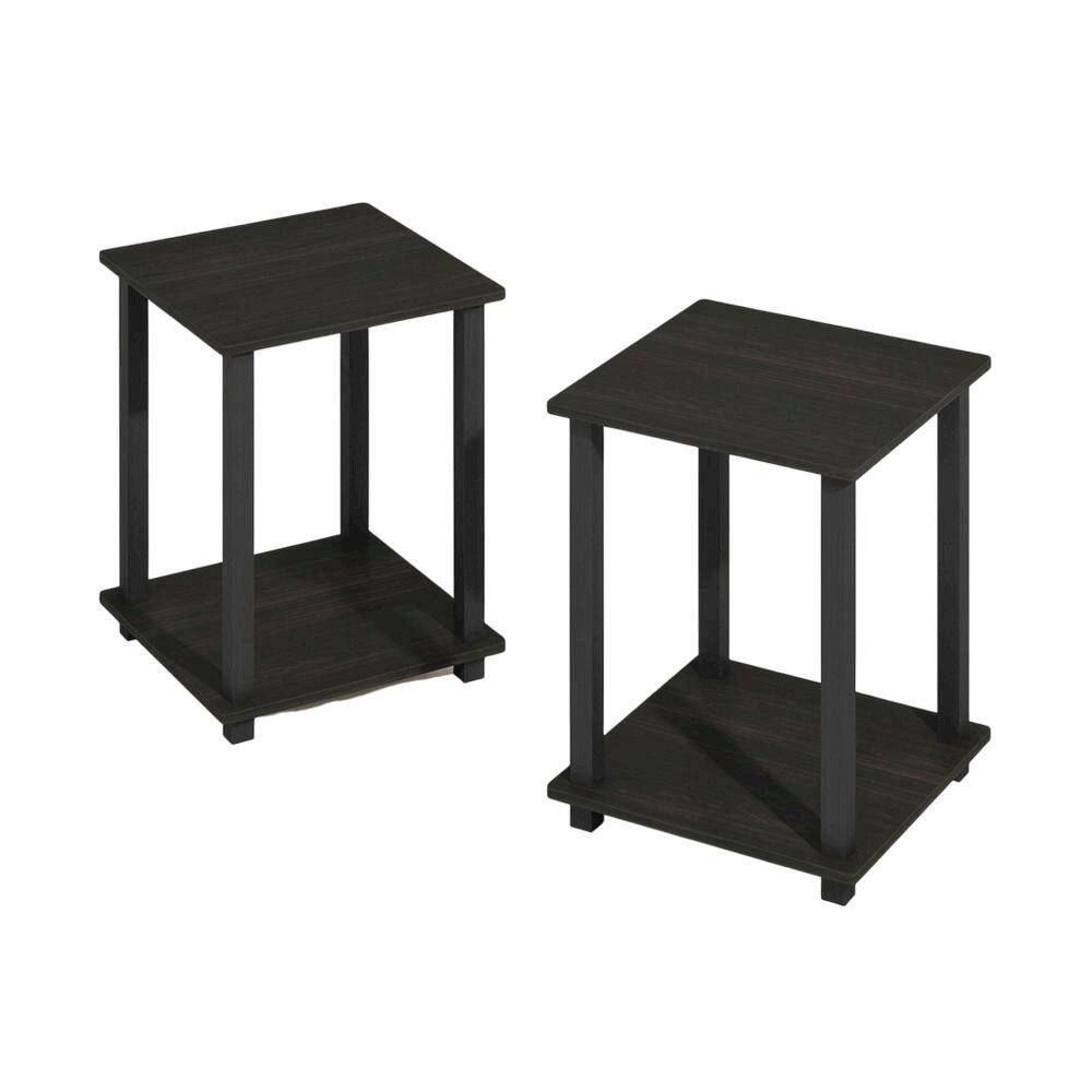 Front. FurniFact - Wood bookcase with sleek design - Espresso/Black.