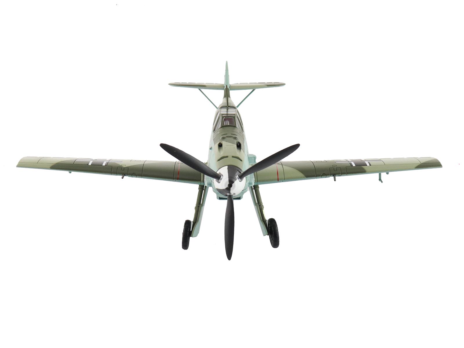 Left. Hobby Master - Messerschmitt Bf 109E-4 "Franz von Werra II/JG-3 1940" German Luftwaffe 1/48 Air Power Series Diecast Model - Multicolor.