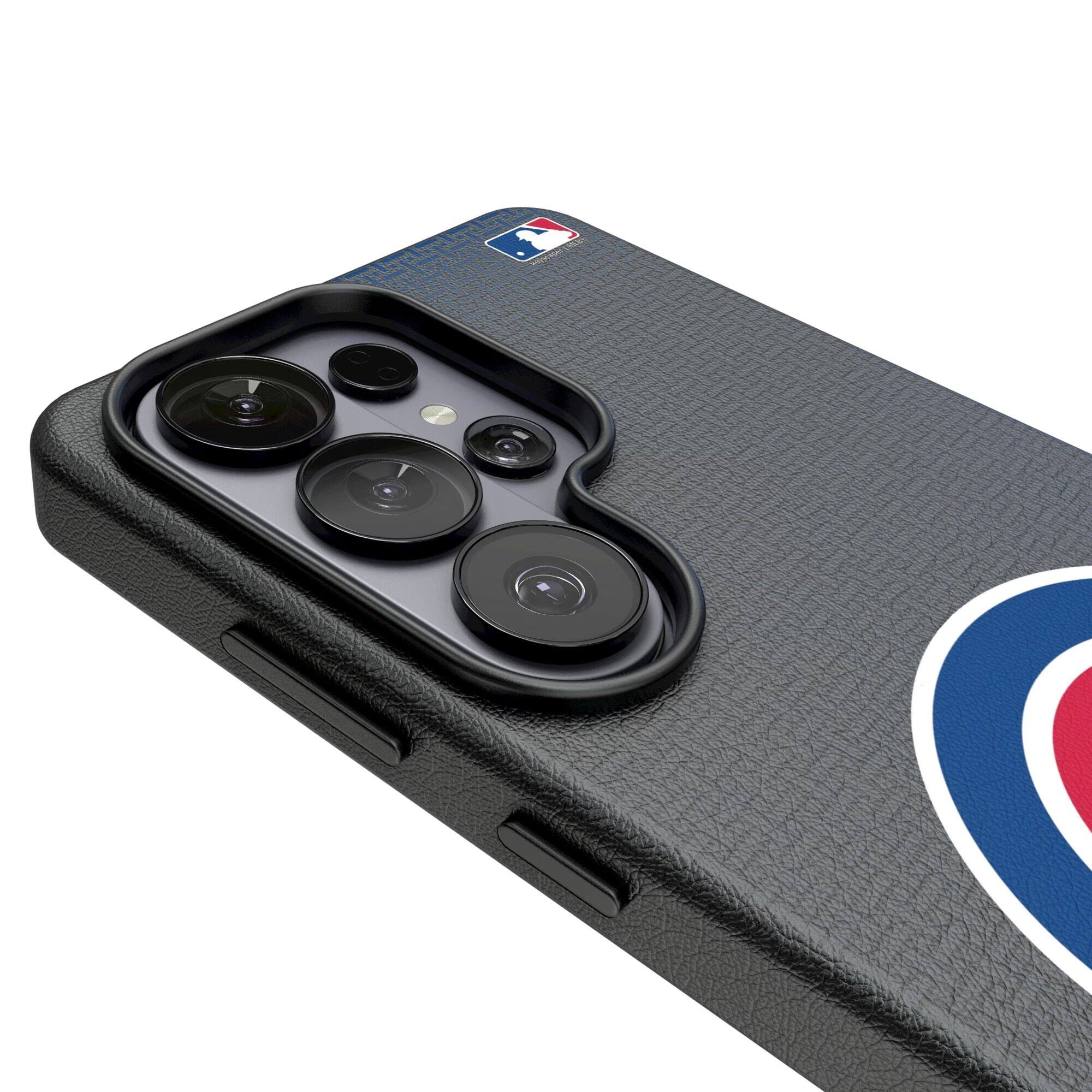 Alt View 2. Keyscaper - Chicago Cubs Linen Galaxy Magnetic Bump Case - S24 - Black.