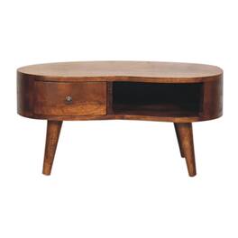Artisan Furniture - Solid Wood Mini Chesnut Wave Coffee Table - Brown