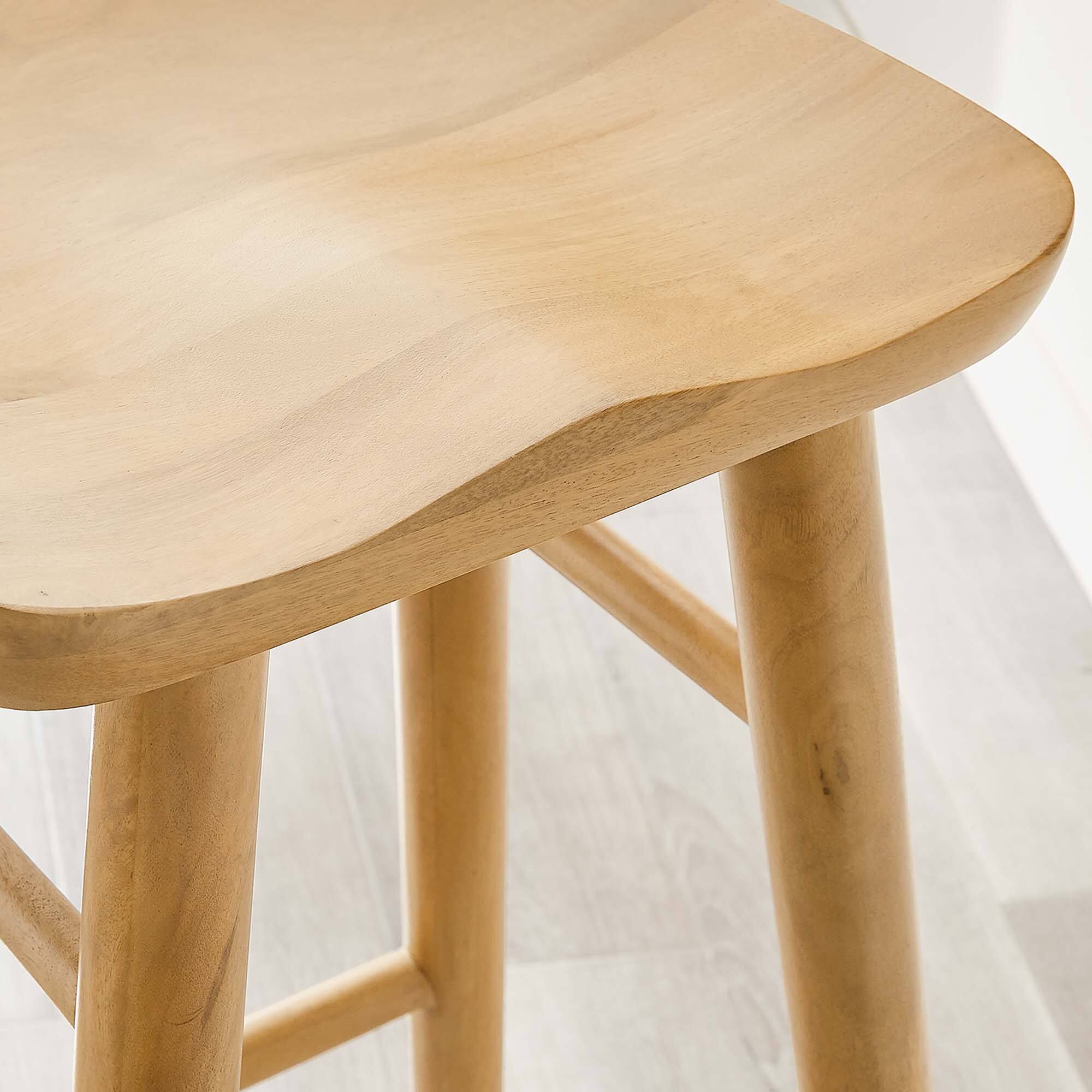 Alt View 6. Modway - Saville Backless Wood Bar Stools Set of 2 - Brown.