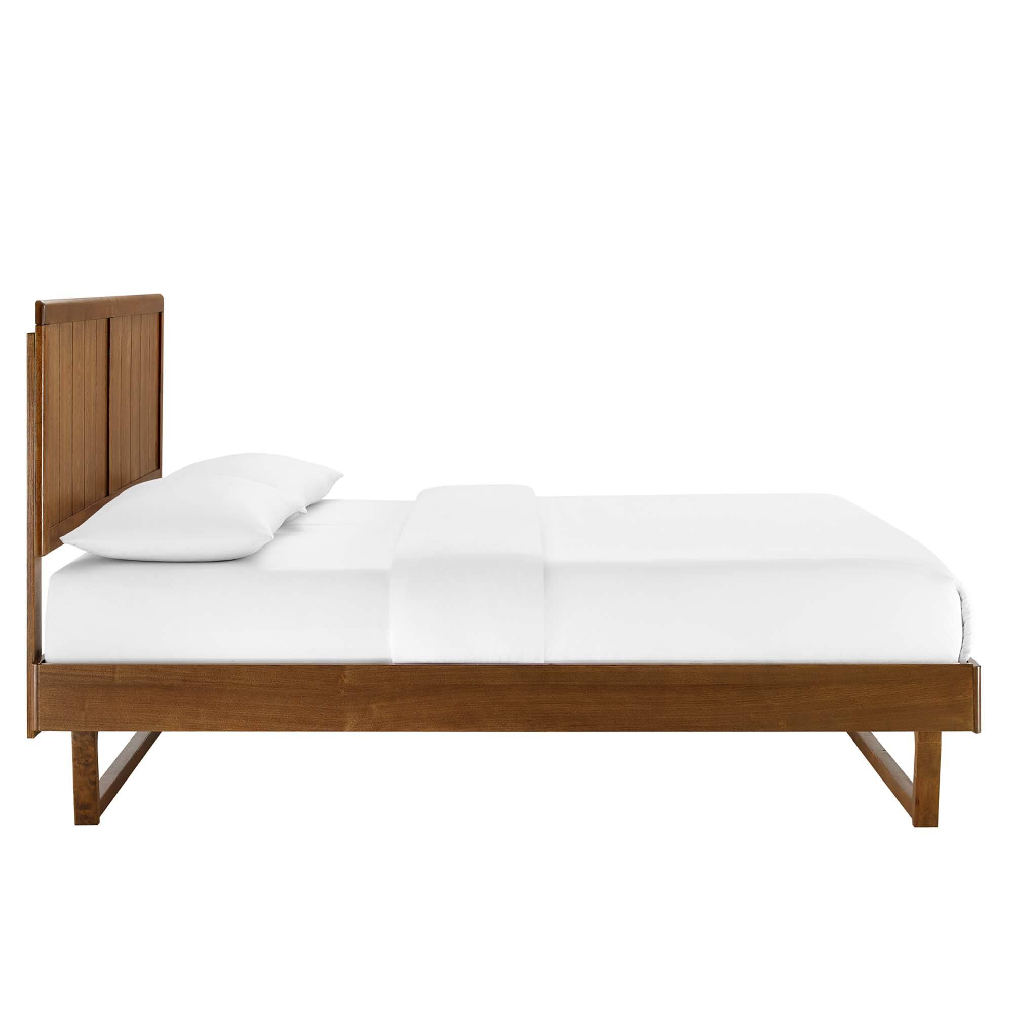 Alt View 6. Modway - Alana Wood Twin Platform Bed With Angular Frame - Brown.
