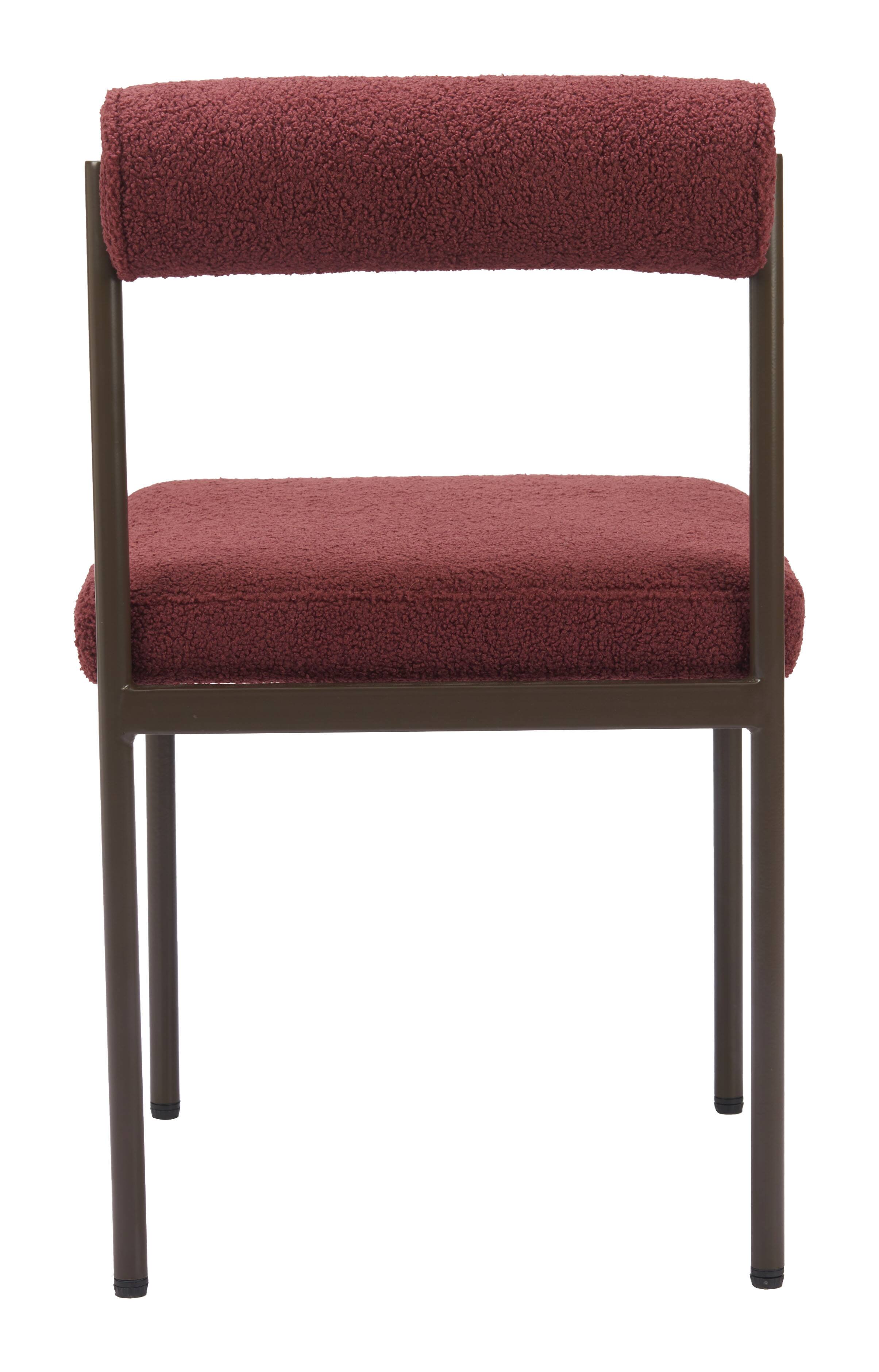 Angle. Hivvago - Livorno Dining Chair Red & Bronze - Red & Bronze.