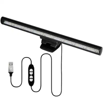 Front. Stock Preferred - LED Screen Bar Light USB Eye-Caring Reading Desk Lamp - Black.