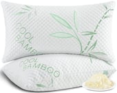 Hirose Alice - Pillows Shredded Memory Foam Queen Size Firm Bed For Hot Side And Sleepers Premium Home Living Room Furniture - Green-green Bamboo Queen (Pack of 2)