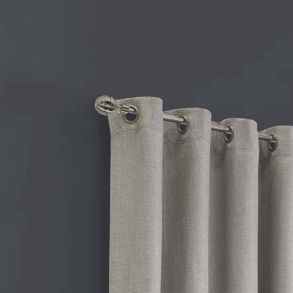 Left. Commonwealth Home Fashions - Thermaplus Zoey Room Darkening Window Treatment Grommet Curtain Panel for Bedroom Livingroom 52" x 63" Grey - Grey.
