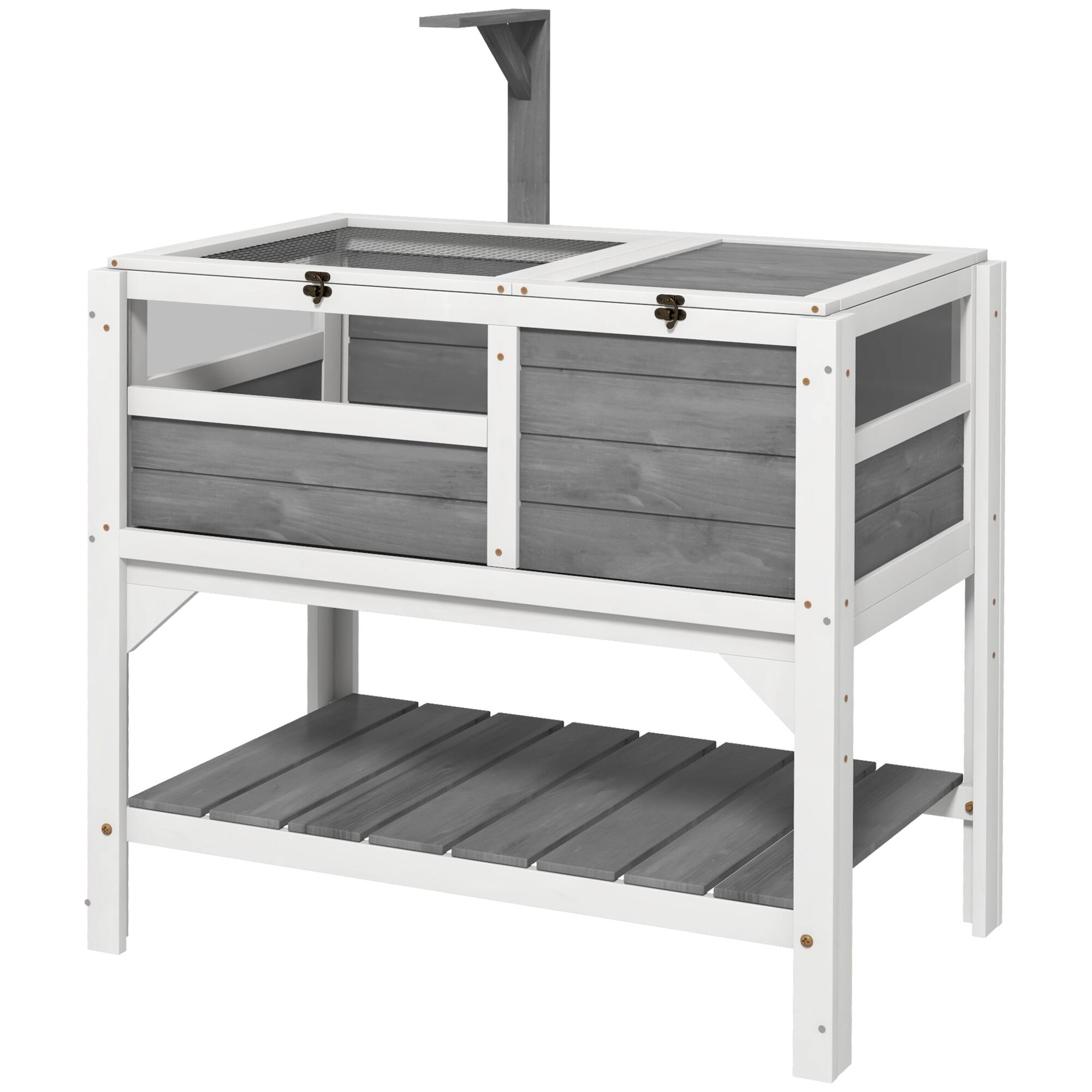 Front. Pawhut - Habitat with Shelf Storage Tortoise Gift Accessory with Weather Protection for Indoor.