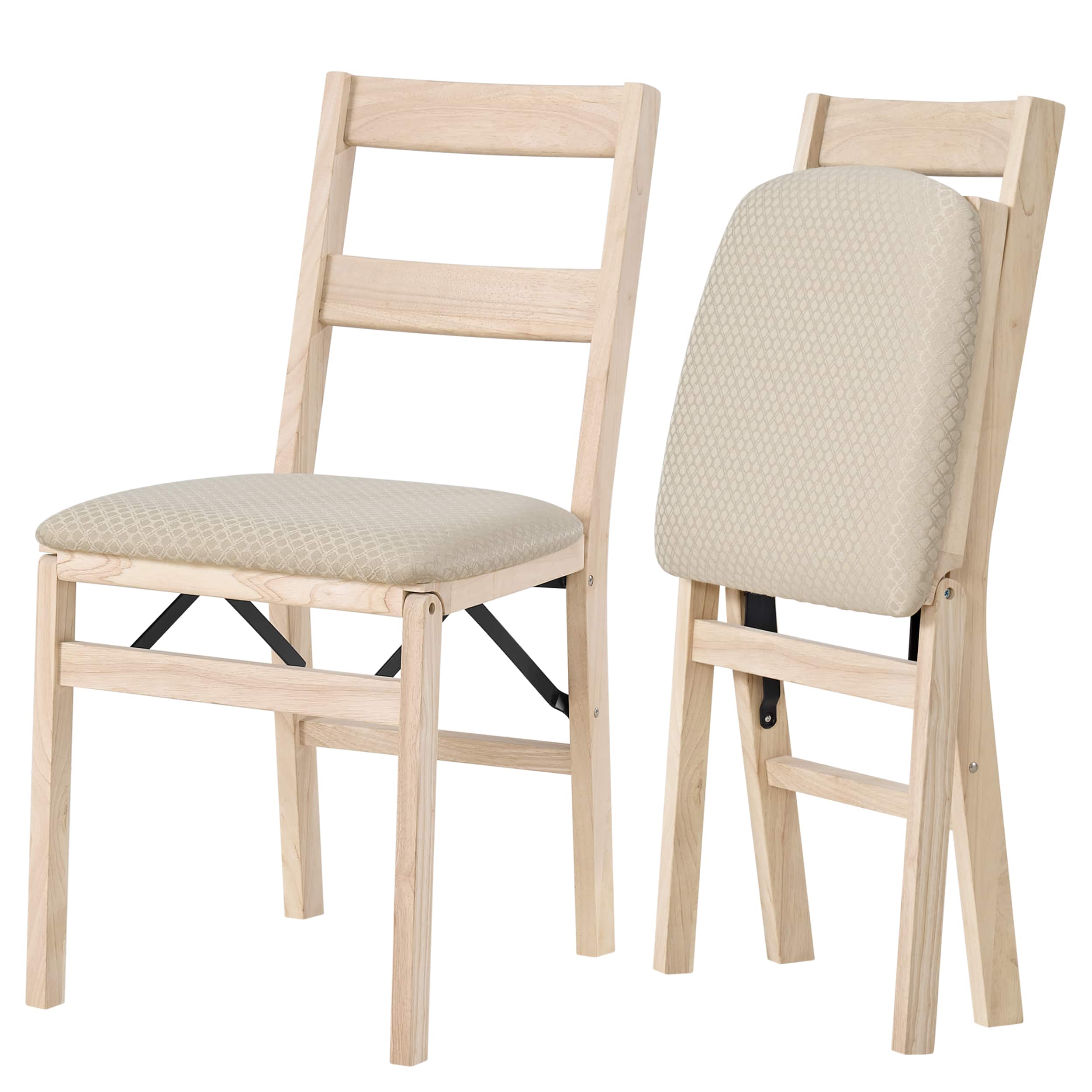 Stakmore - Unfinised Folding Chair Classic Slat Back (Set of 2) - Unfinished