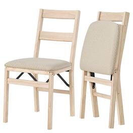 Stakmore - Unfinised Folding Chair Classic Slat Back (Set of 2) - Unfinished