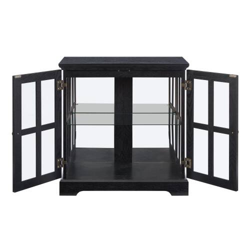 Alt View 7. LUCKY ONE - Freestanding LED Curio Display Cabinet with Adjustable Shelves Retro Bookcase Storage for Home Decor - Black.