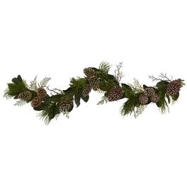 BreeBe - 6' Pine Cone and Pine Garland - Green & Brown