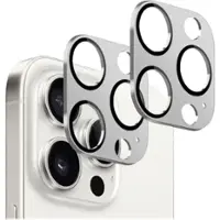 SaharaCase - ZeroDamage Camera Lens Protector for Apple iPhone 15 Pro and iPhone 15 Pro Max (2-Pack) - Silver - Angle_Zoom