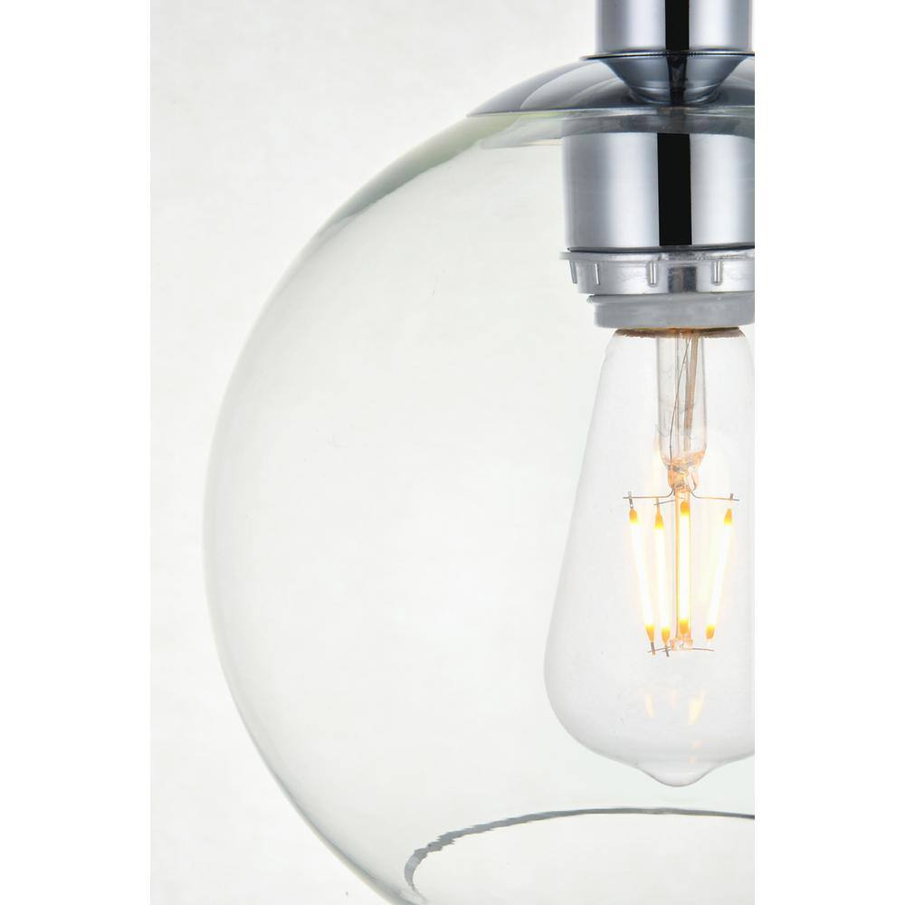 Alt View 1. Living District - Baxter 1 Light Chrome Flush Mount With Clear Glass - Chrome And Clear.