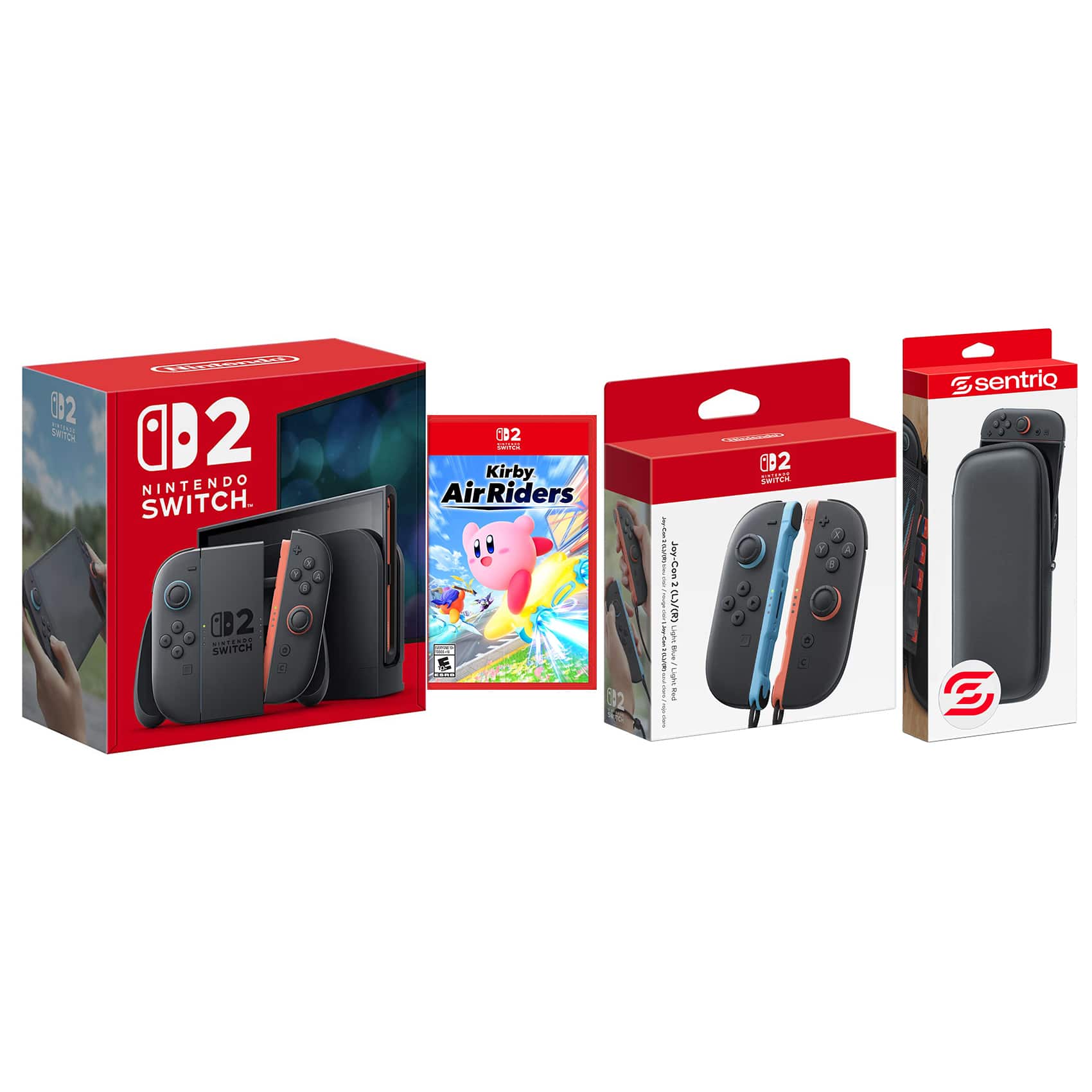 Switch 2 Console with Kirby Air Riders, Extra Joy-Cons and Protective Case Bundle - Nintendo Switch 2