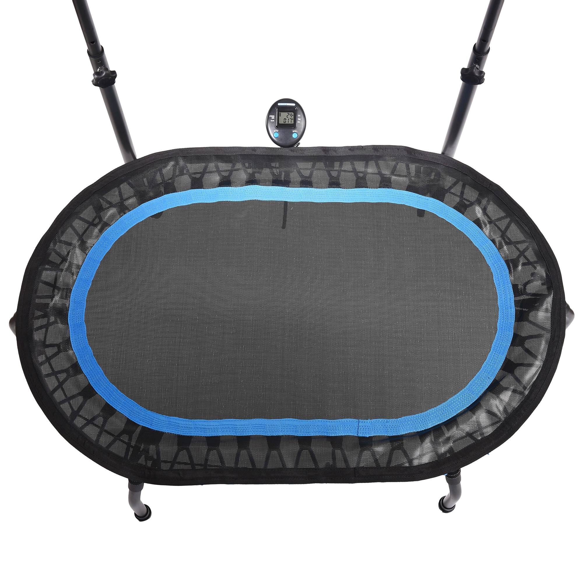 Alt View 2. Stamina Products - Stamina InTone Oval Fitness Rebounder Trampoline for Cardio with Handlebars - 49.5-Black.