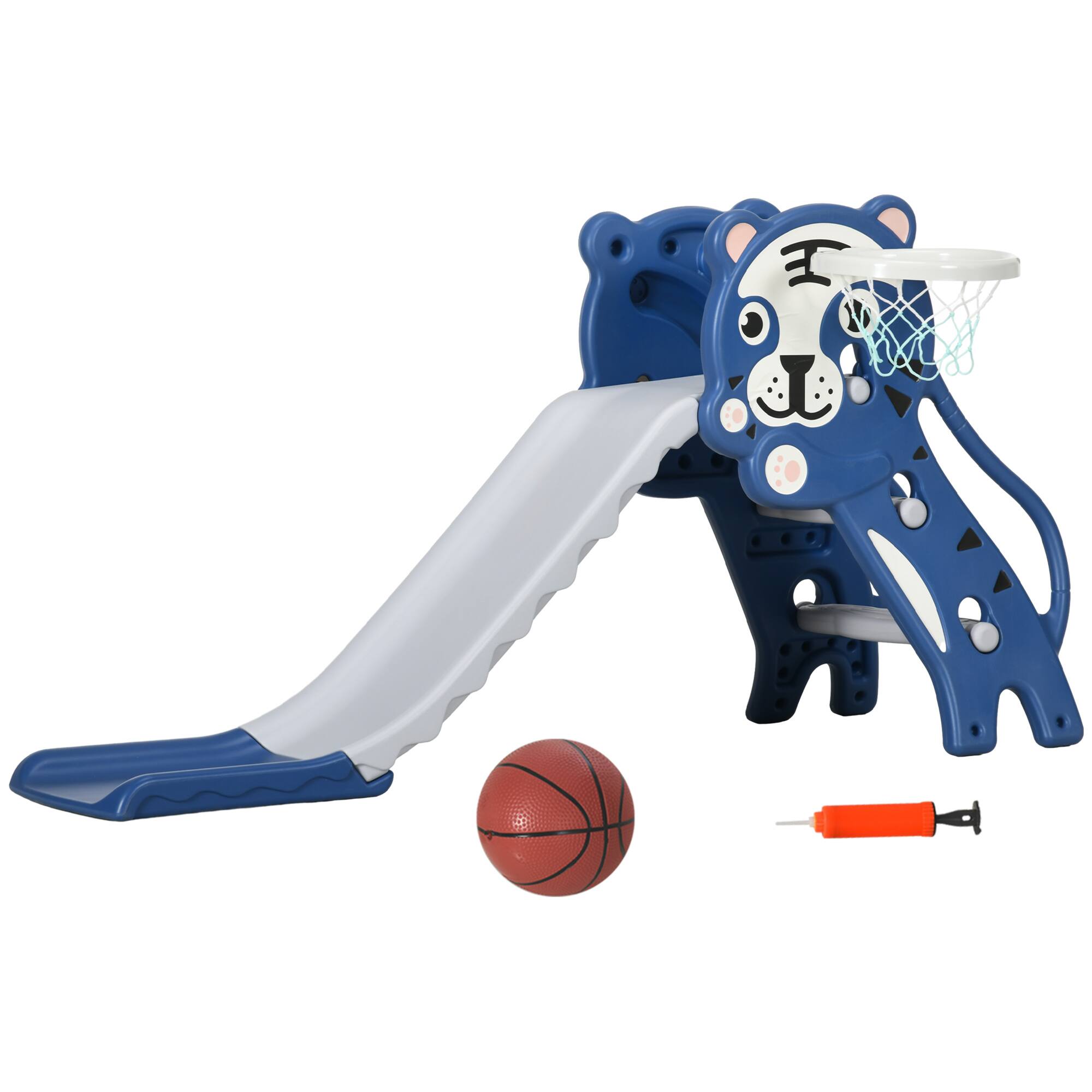 Siljoy - Tiger Toddler Slide, 2-in-1 Indoor Slide with Basketball Hoop, 55lb Load, for Kids 18-36 Months - Blue price history on PriceWatchPro
