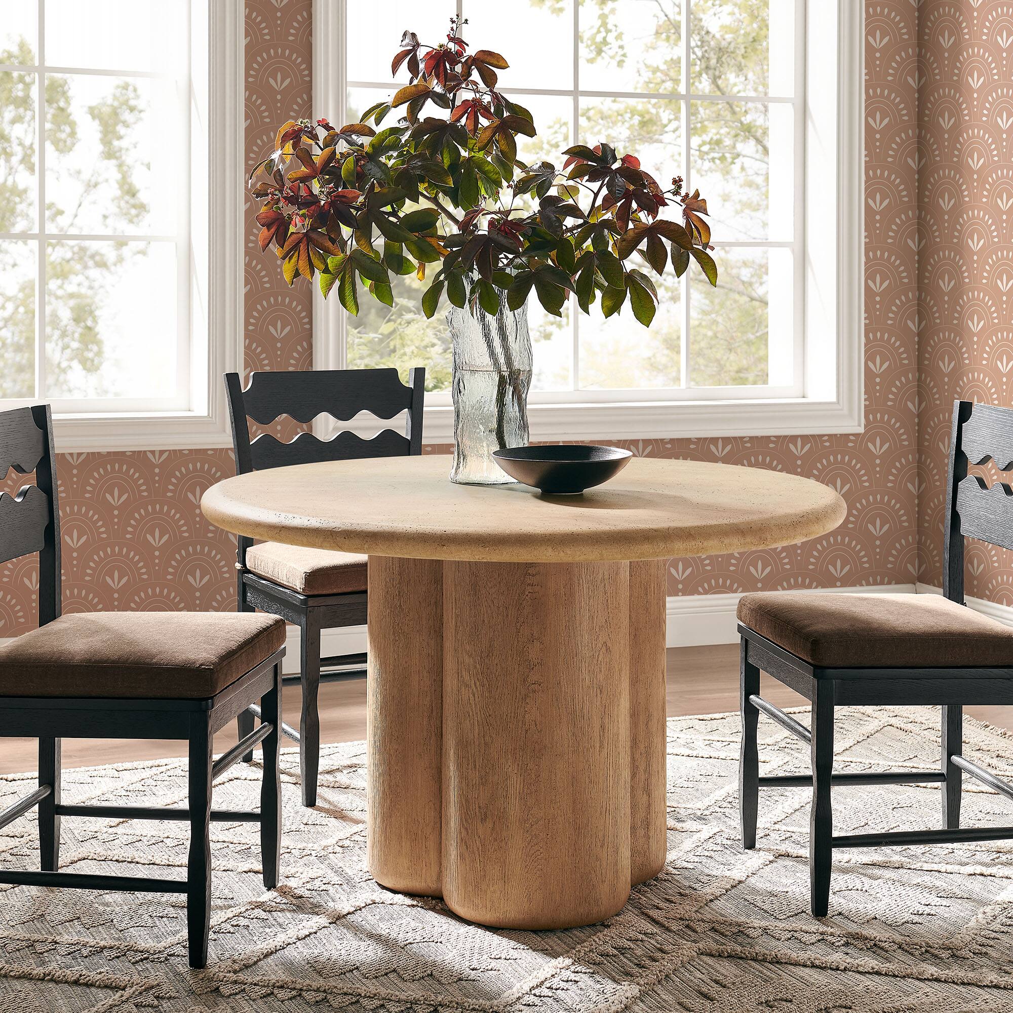 Alt View 3. Modway - Tori 48 Inch Round Indoor and Outdoor Patio Dining Table by Modway - Travertine.