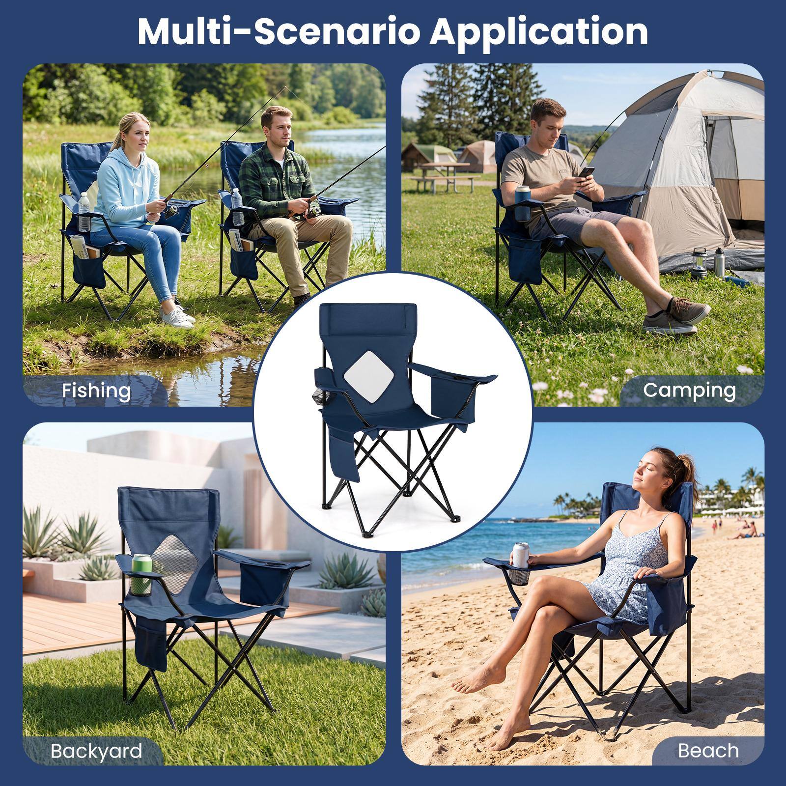 Multi-Scenario Application

Fishing  
Camping  
Backyard  
Beach