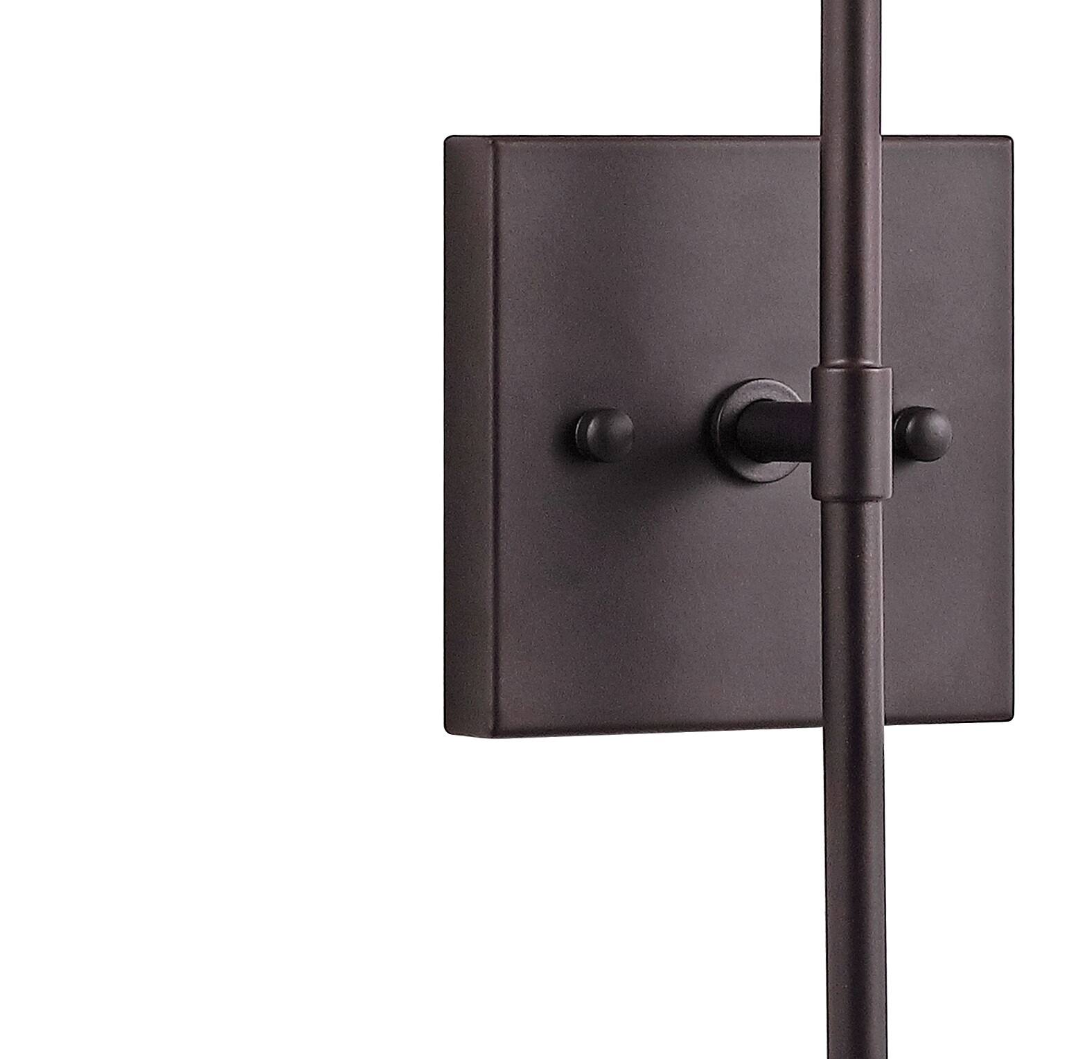 Alt View 5. Jonathan Y - Cato 4.5" 1-Light Bohemian Farmhouse Iron/Glass LED Vanity, Oil Rubbed Bronze/Clear - Oil Rubbed Bronze.