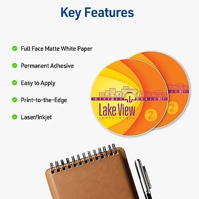 Key Features

- Full Face Matte White Paper
- Permanent Adhesive
- Easy to Apply
- Print-to-the-Edge
- Laser/Inkjet

Lake View
