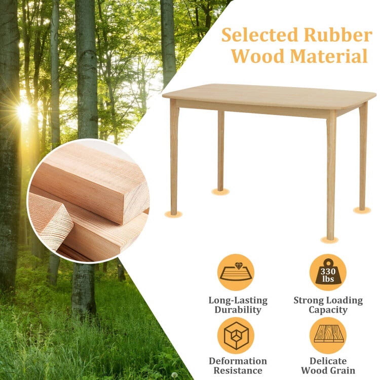 Selected Rubber Wood Material  
330 lbs  
Long-Lasting  
Strong Loading Capacity  
Deformation Resistance  
Delicate Wood Grain