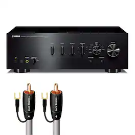 Yamaha - A-S701 Amplifier Bundle with AudioQuest Jack Russell Cable - Black