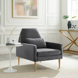 Liliana Performance Velvet Armchair by Modway - Charcoal
