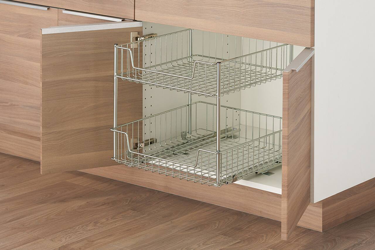 Alt View 12. TRINITY - 2-Tier Large Sliding Drawer Chrome - Chrome.