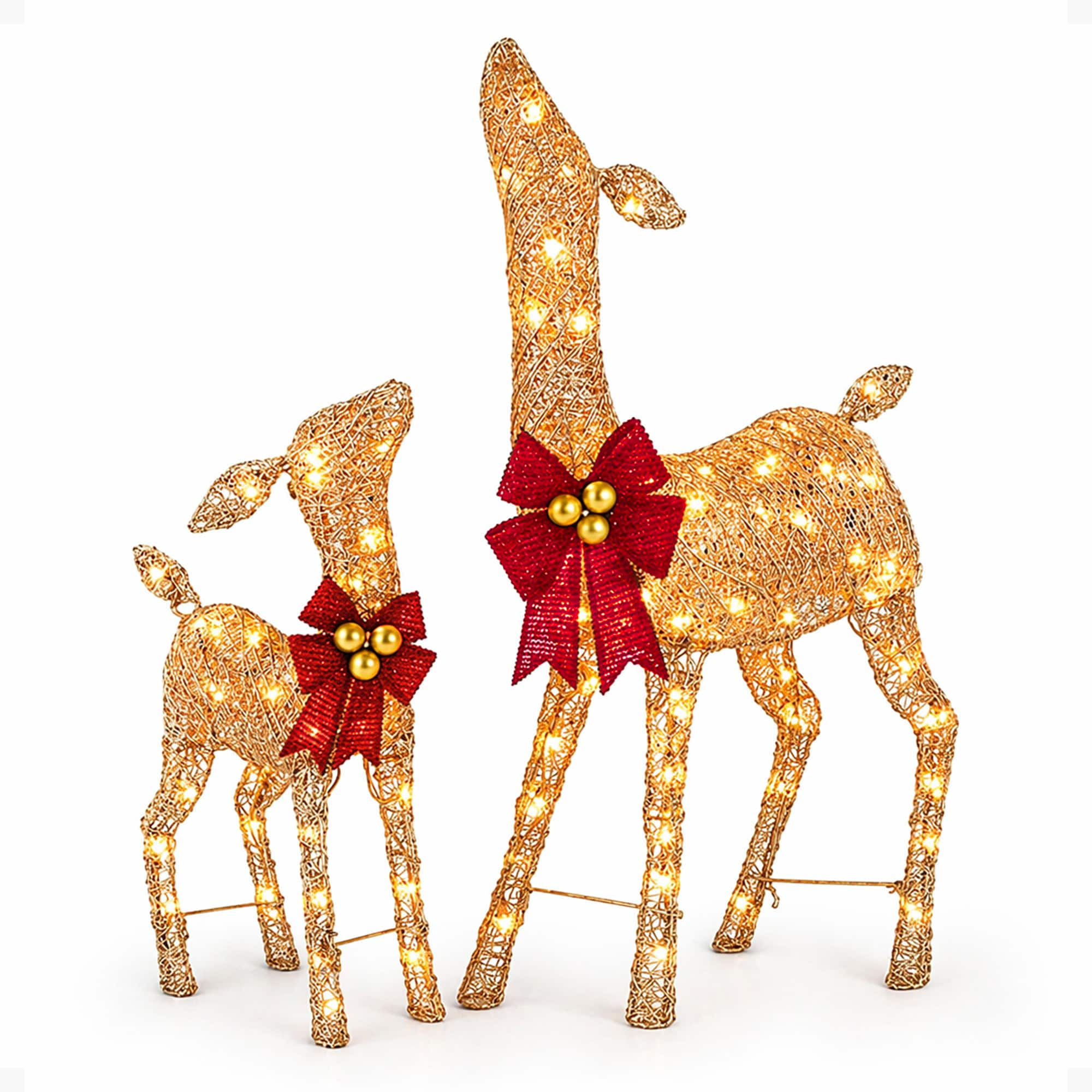 NOMA - Christmas Deer 2.8 Ft Pre-Lit LED Outdoor Yard Decor Holiday Decoration - Gold