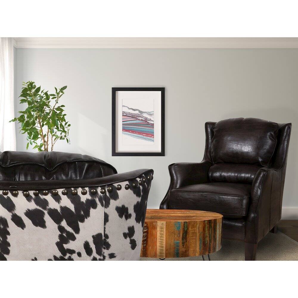 Alt View 5. Porter Designs - Wrangler Leather-look & Cow Pattern Accent Chair - Brown.