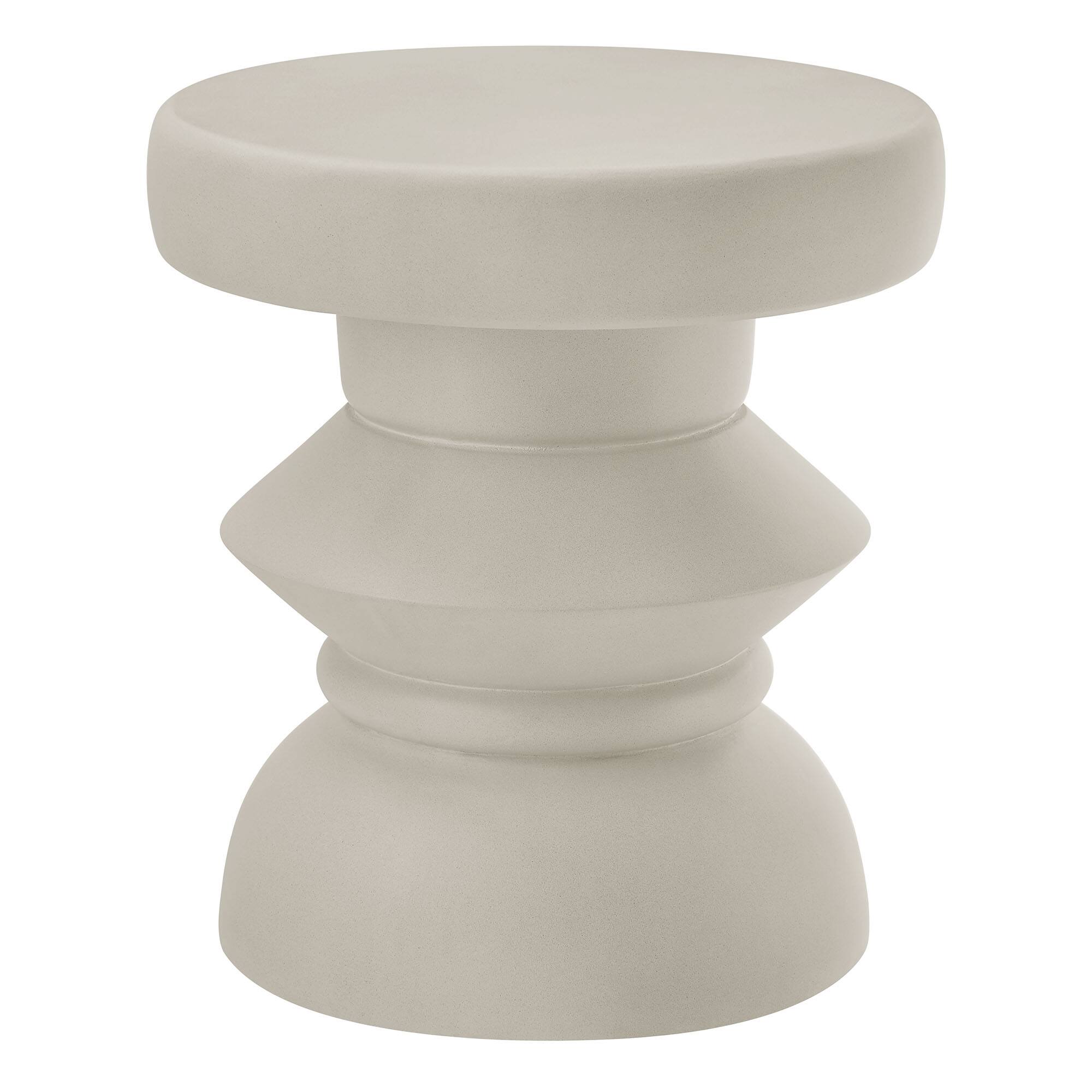 Angle. Modway - Terza Indoor - Outdoor Patio Concrete Side Table by Modway - Light Gray.