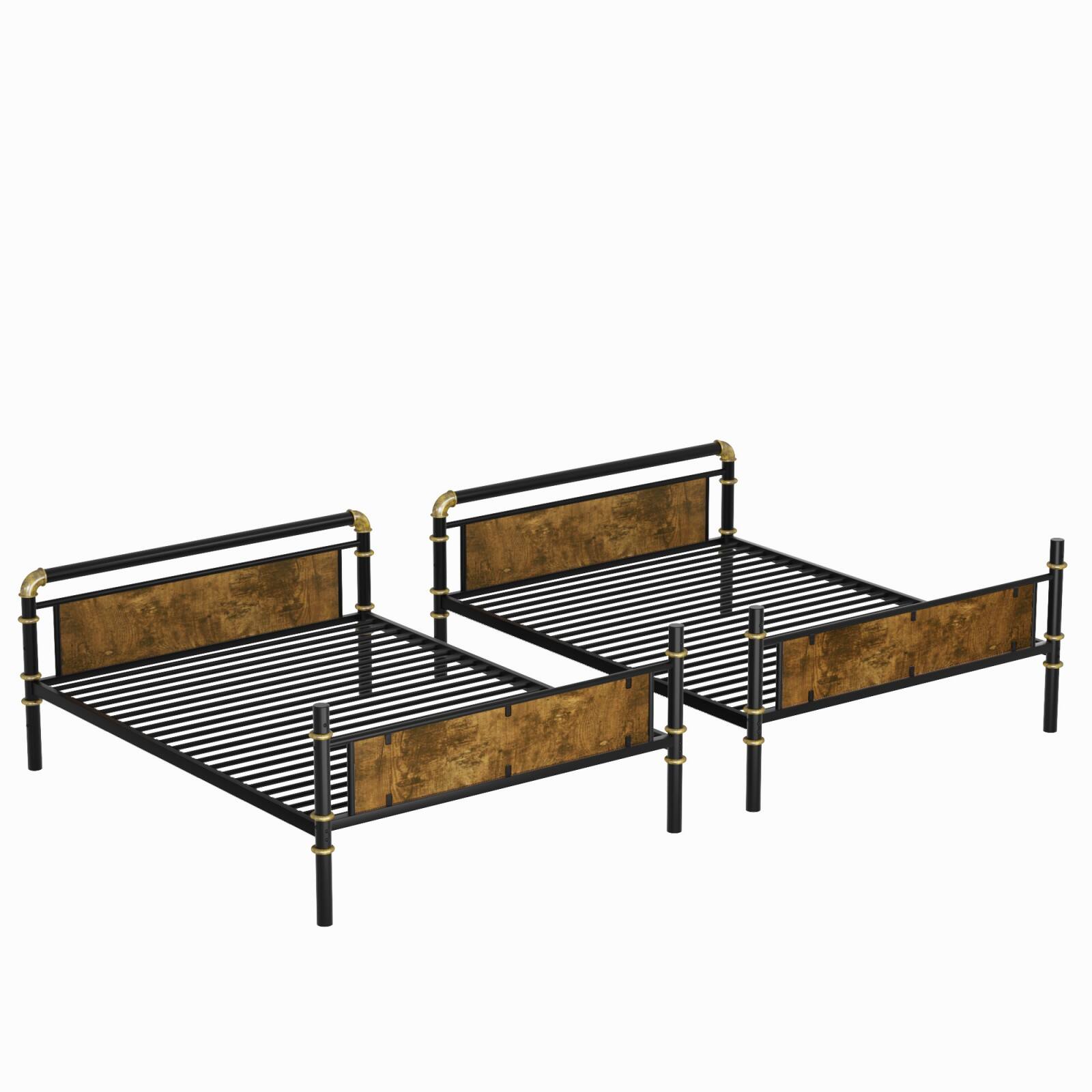 Alt View 8. Ecooso - Twin XL over Twin XL Metal Bunk Bed, Industrial Detachable Bunkbeds with Safety Guard Rails for Teens - Black.