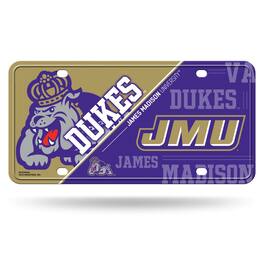 Rico Industries - James Madison Dukes 12x6 Metal License Plate Auto Tag - Multi